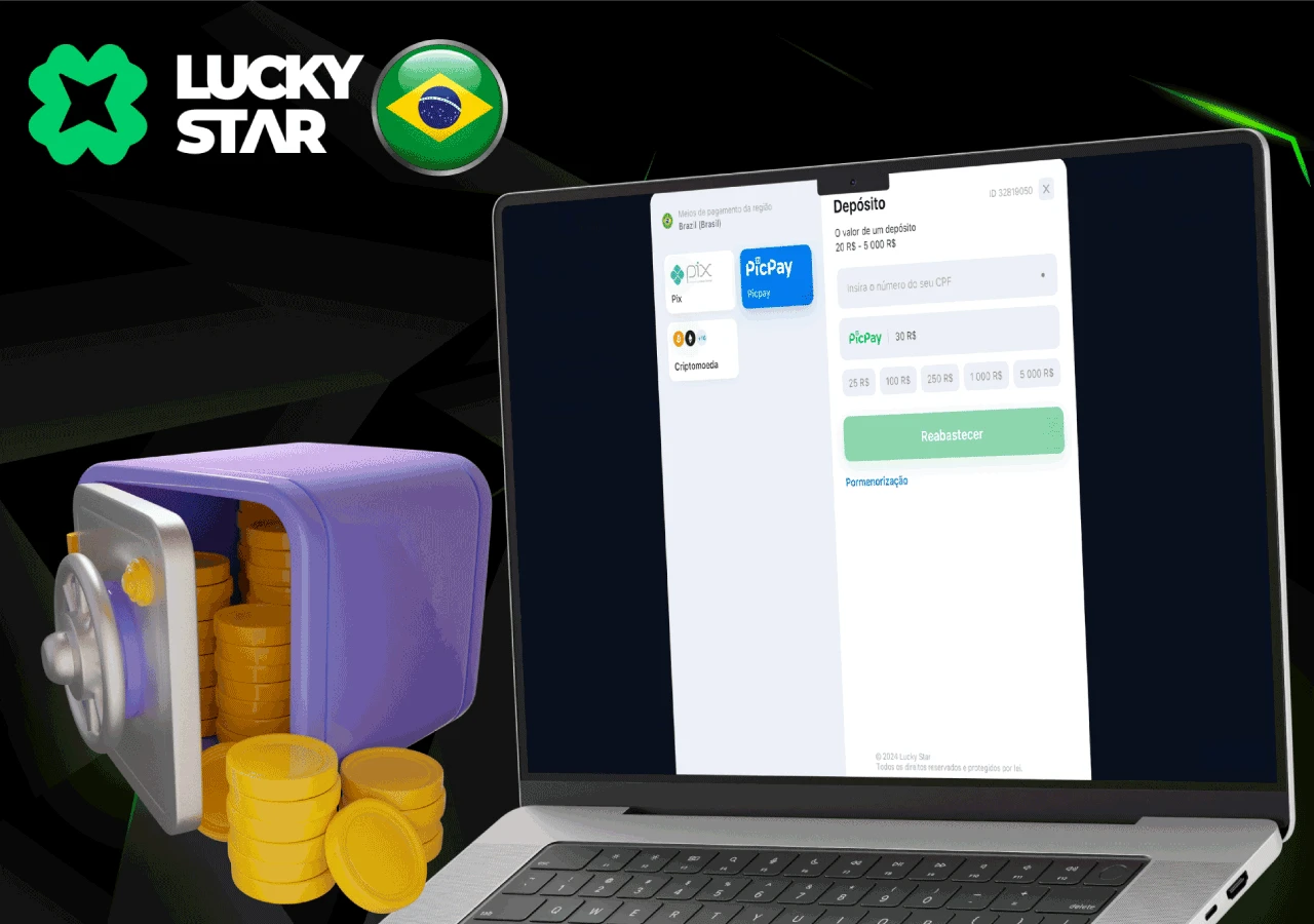 Efetuar o seu primeiro depósito na sua conta Lucky Star