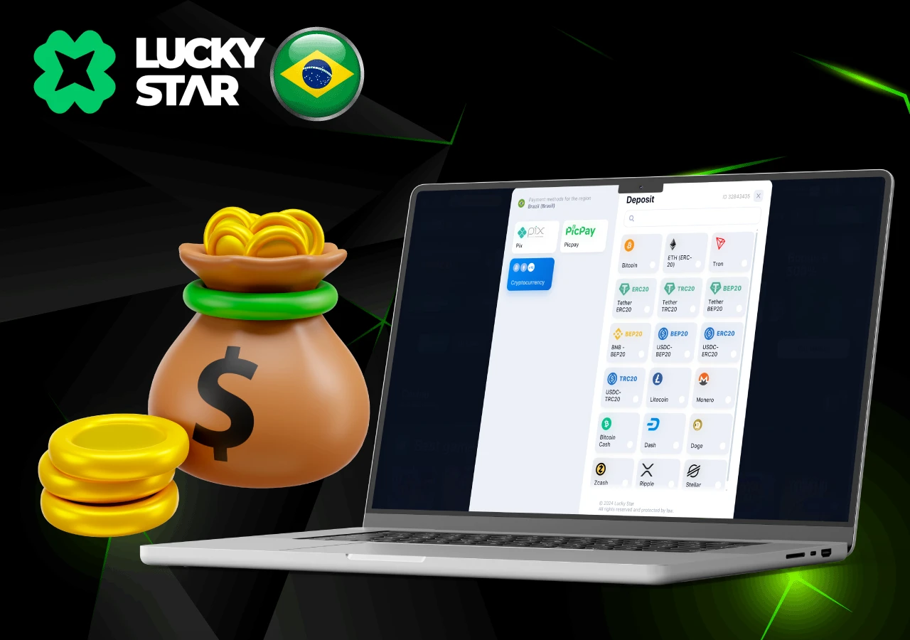 Opções de depósito disponíveis na Lucky Star